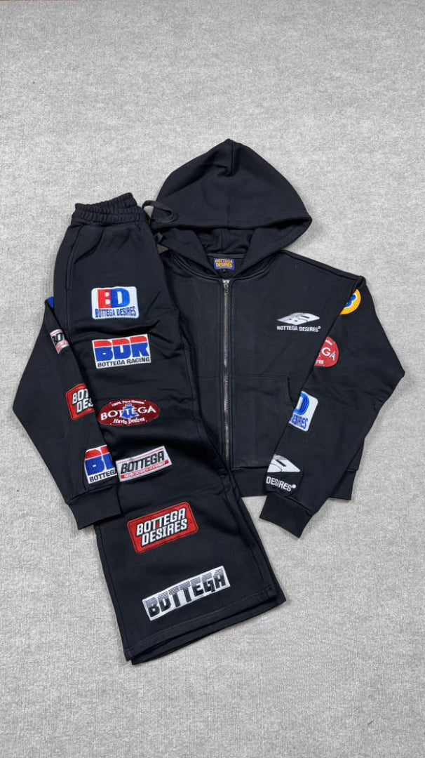 Bottega Desires 'Patches' black Sweatsuit