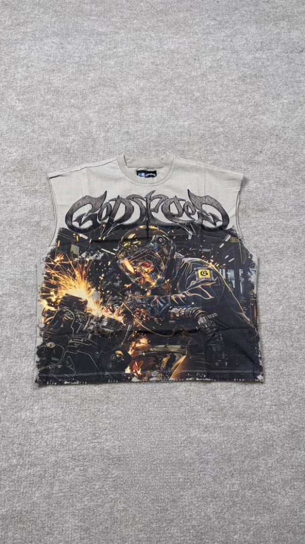 Godspeed sleeveless Grey tee