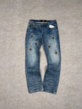 When Smoke Clears Jeans Indigo Med/ Steel Red