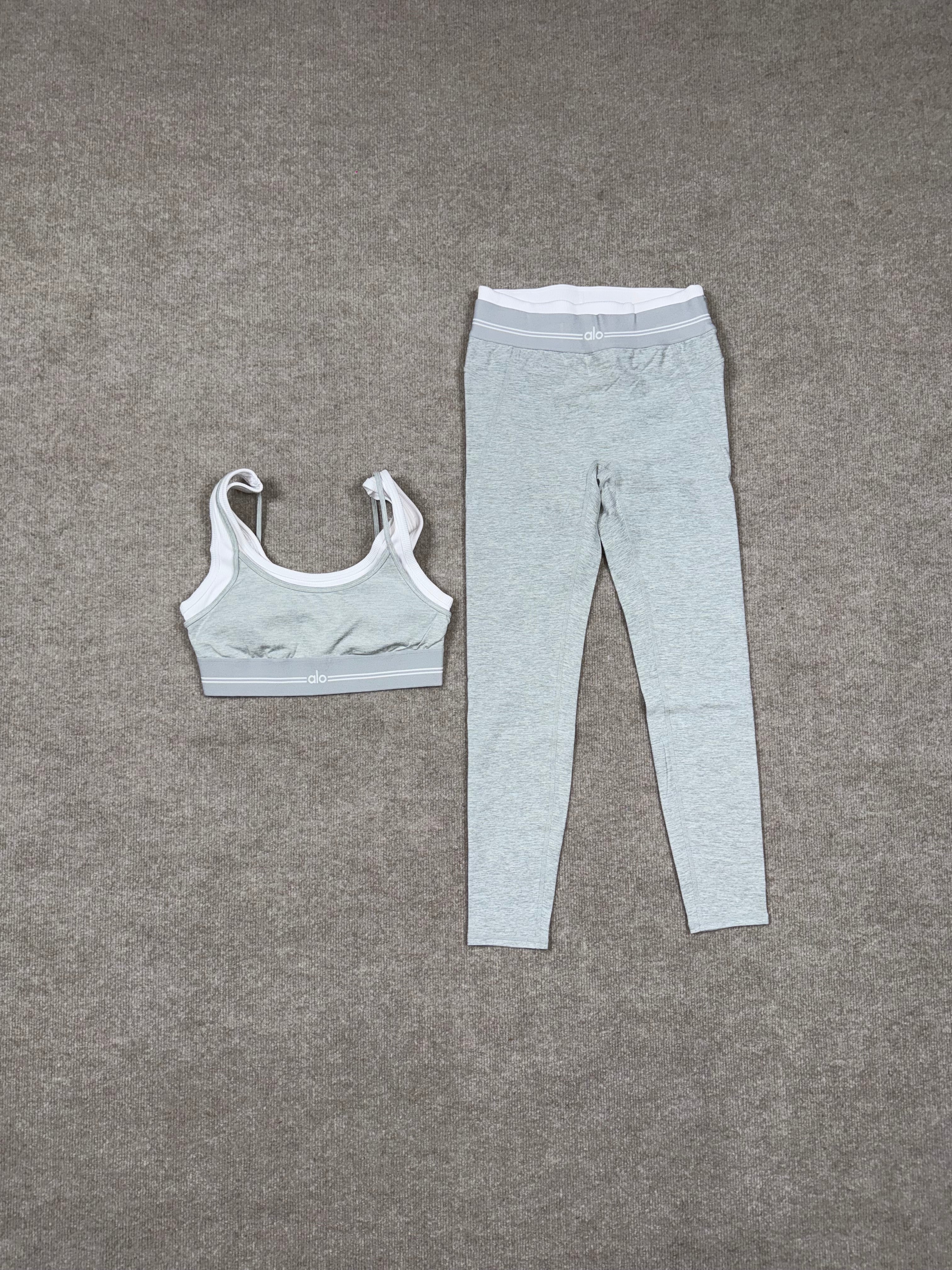 Alo Airbrush High-Waist 7/8 Better Together Set (Grey)