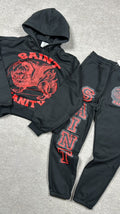 Saint vanity sweatsuit black & red