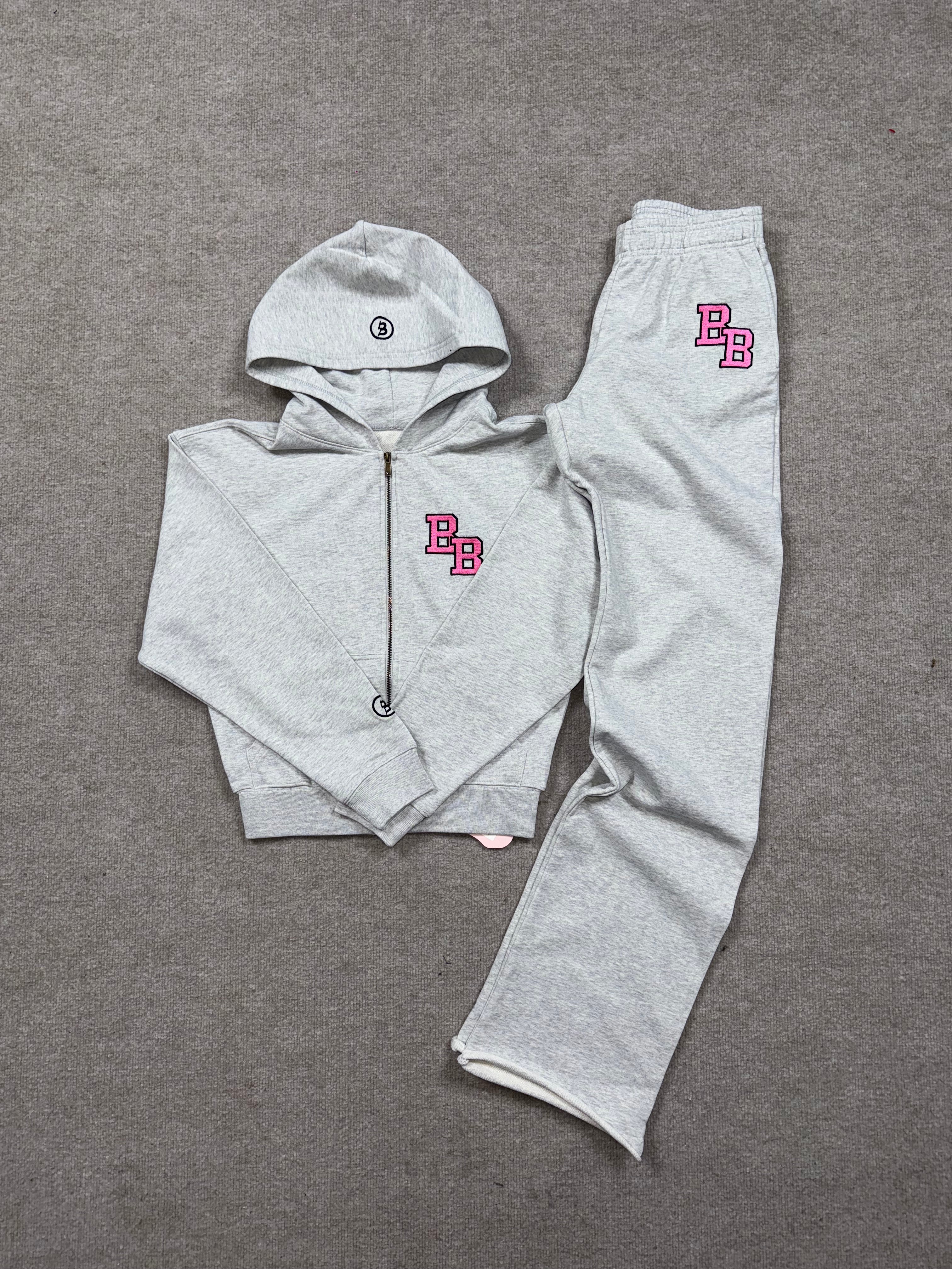 Body university hoodie 2.0 (heather grey/pink)