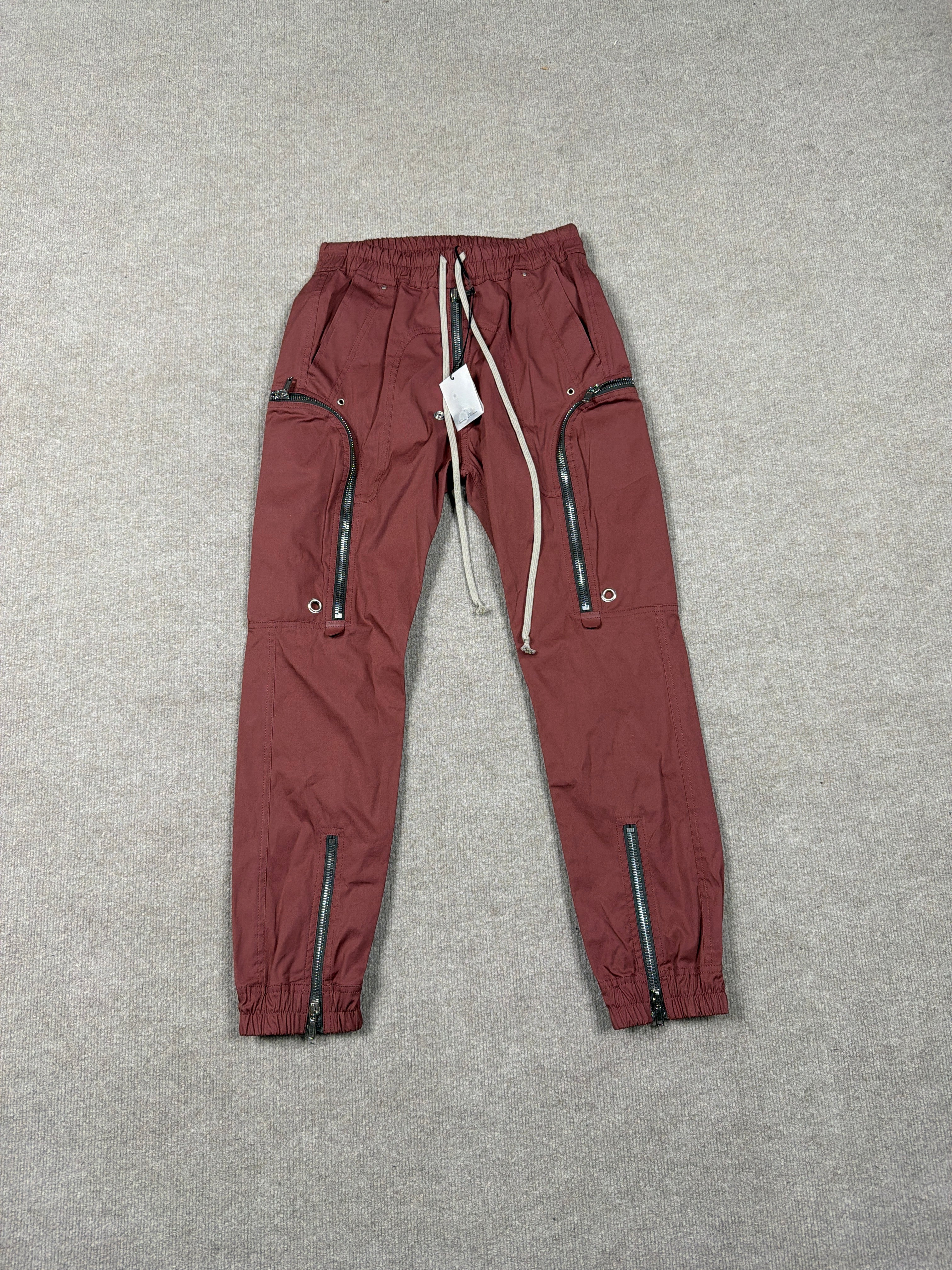 Rick Owens Dark Pink Heavy Cotton Cargo Pants