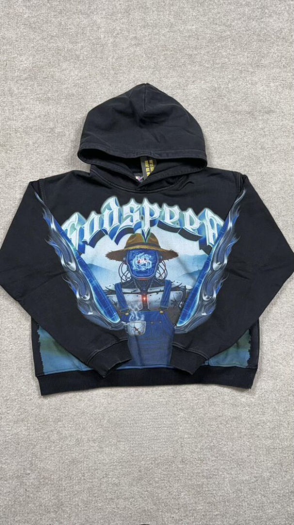 Godspeed 'Aura Farm' Black Wash Hoodie