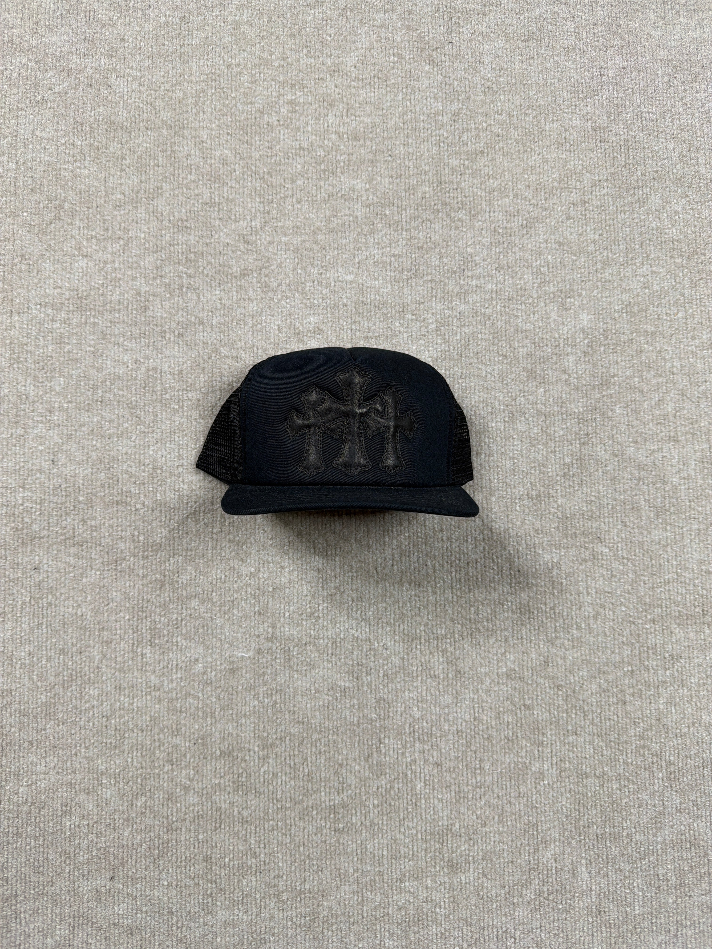 Chrome Hearts Black Triple Cross Cemetery Hat