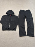 Lost intricacy Black on Black Patch Sweatsuit