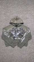 Visionary club "SANDSTORM GREY" BOXY OVERSIZED ZIP UP JACKET
