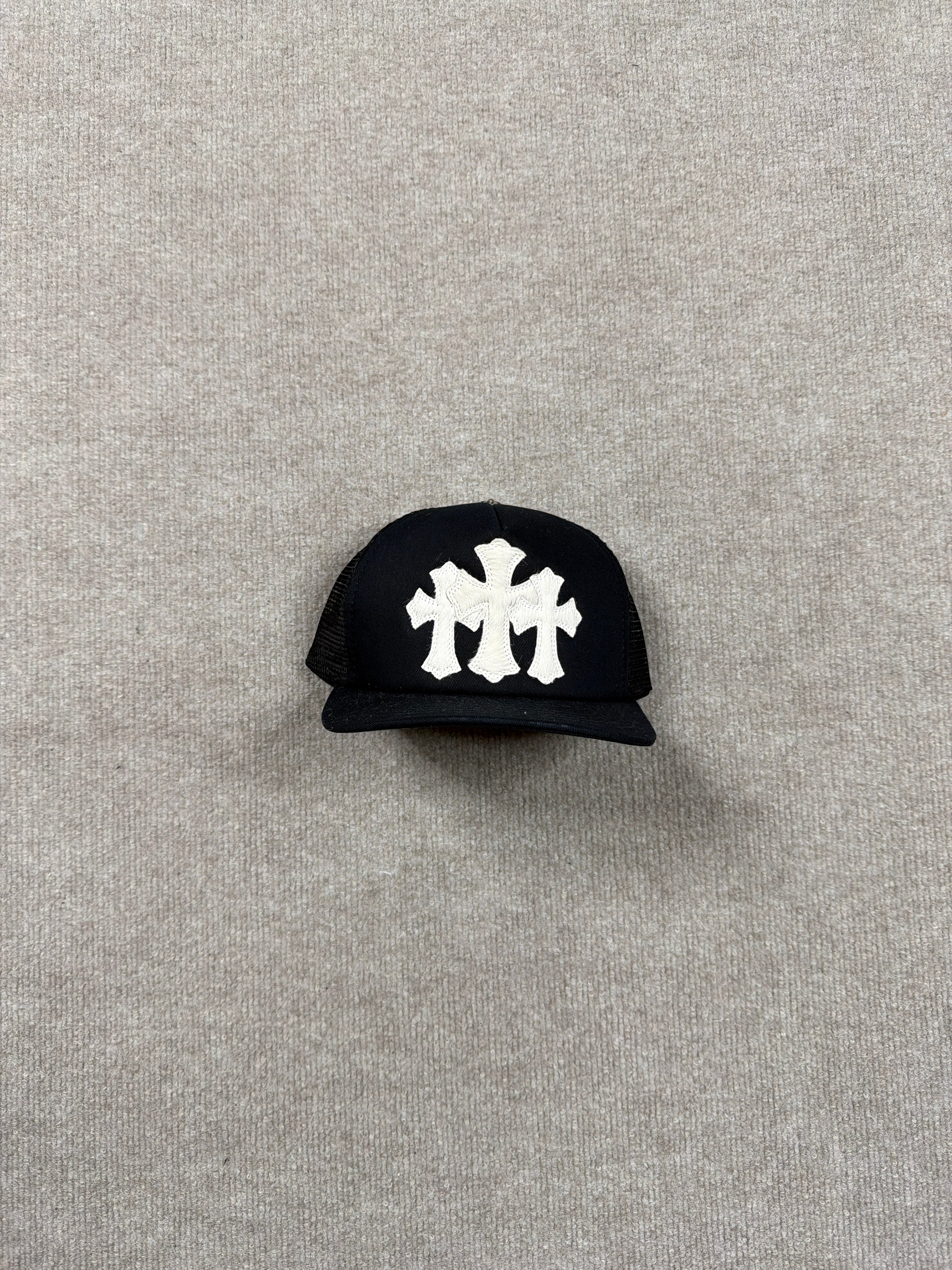 Chrome Hearts White Triple Cross Cemetery Hat