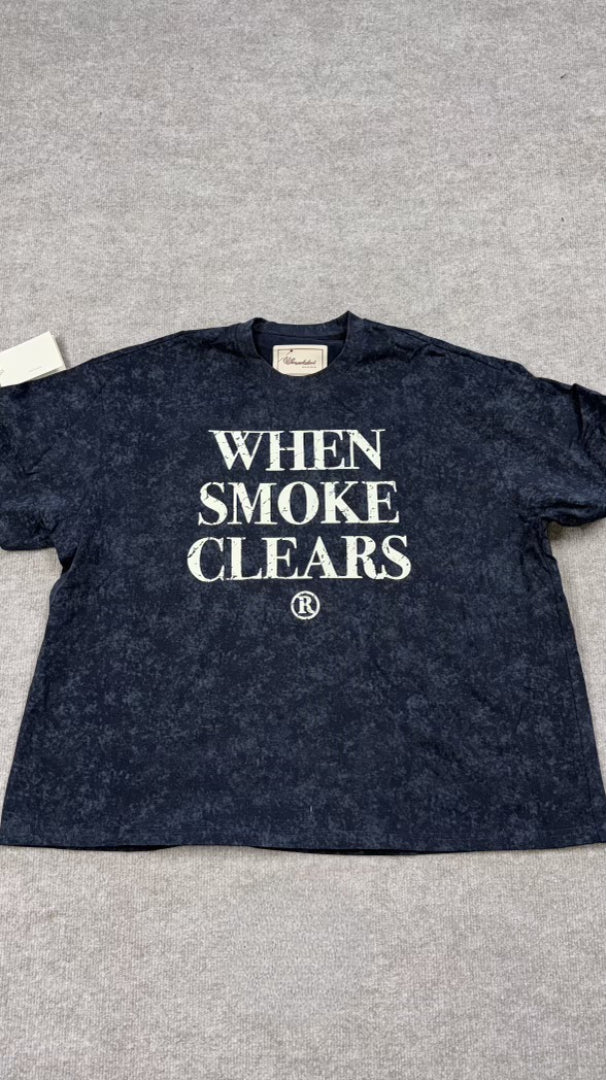 When smoke clear t shirt (navy blue/white)