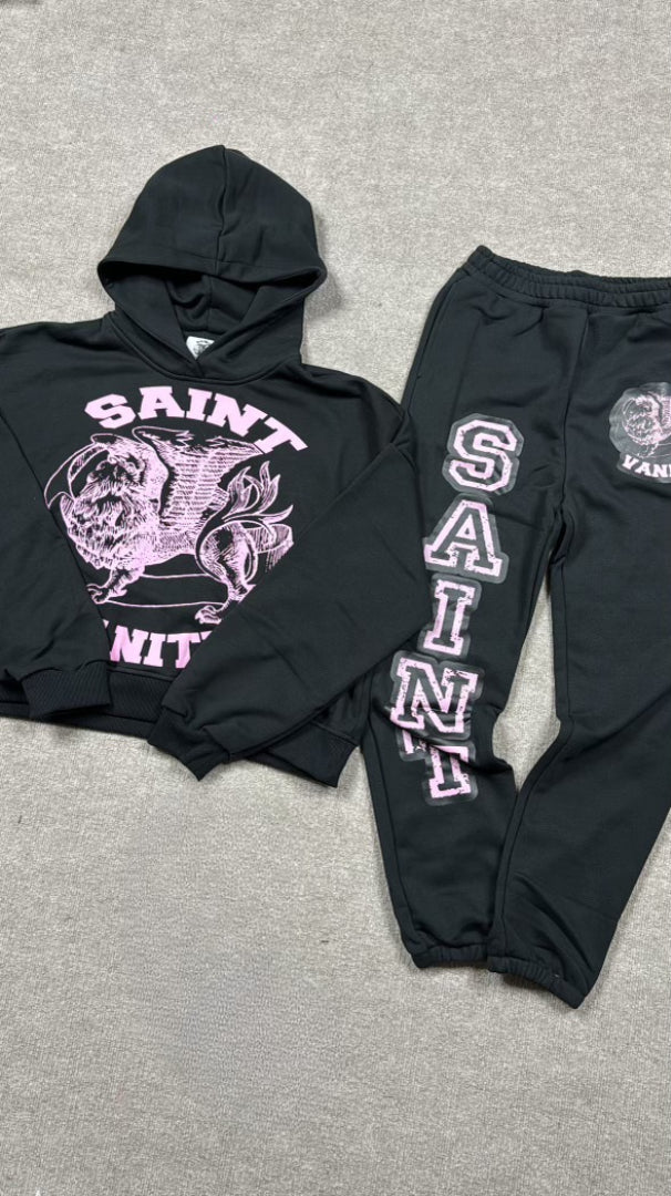 Saint vanity Sweatsuit (black/pink)