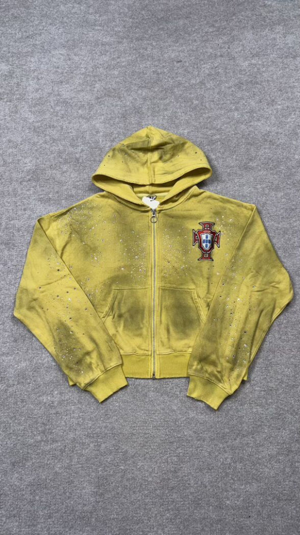 Valley dream Zip up Yellow hoodie