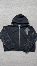 Floor 914 zip rhistone hoodie