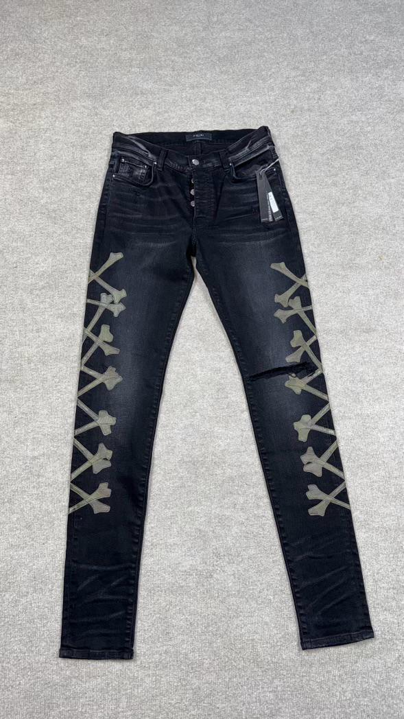 Amiri Jeans Black Bones Camo