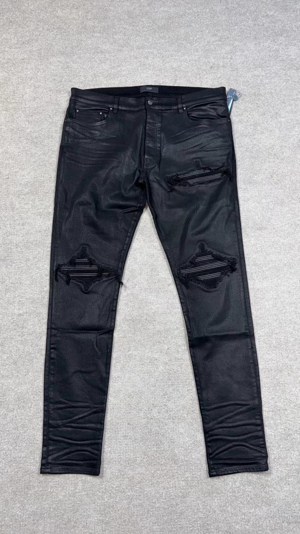 Amiri wax black on Black jeans