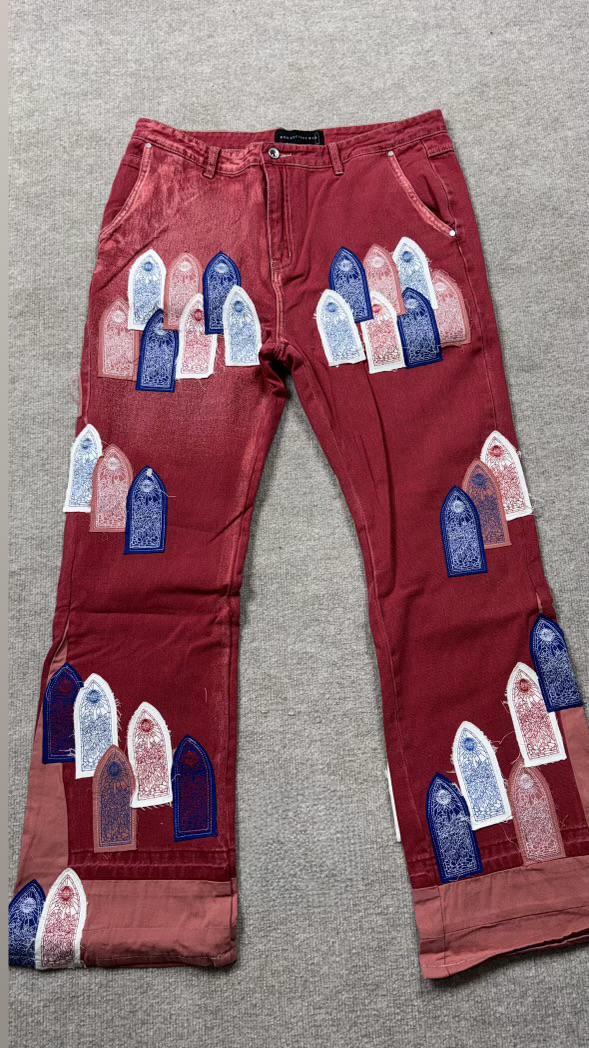 Who Decides War Red Patched Arch Carpenter Jeans