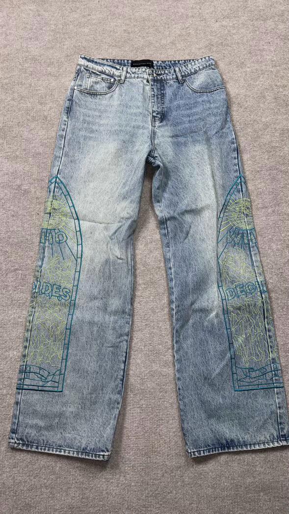 Who Decides War Cowboy Light Wash, Neon & Blue Jeans