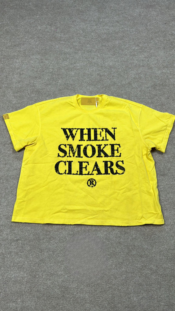 When smoke clears Yellow t shirt