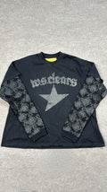 When smoke clears Long sleeve (black on black)