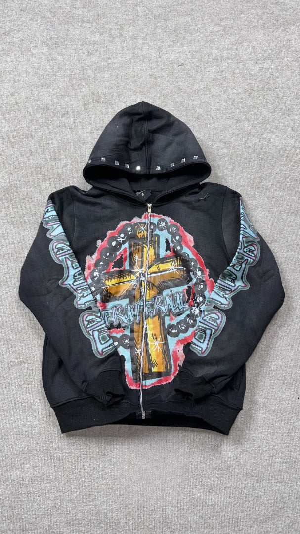 Fraternal zip up hoodie