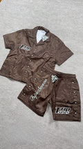 Triple 7 brown track suit