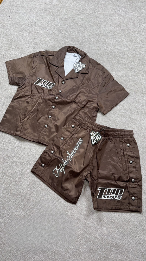 Triple 7 brown track suit