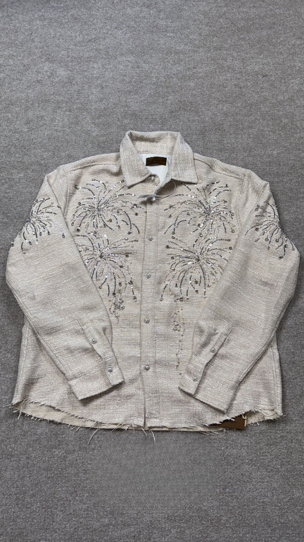 BIRTH OF ROYAL CHILD 20K DIAMOND PEARL FLANNEL SHIRT BEIGE