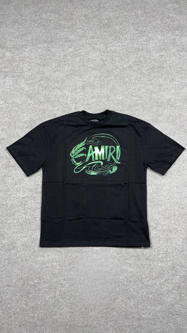 Amiri Black Leaf SS Logo Tee