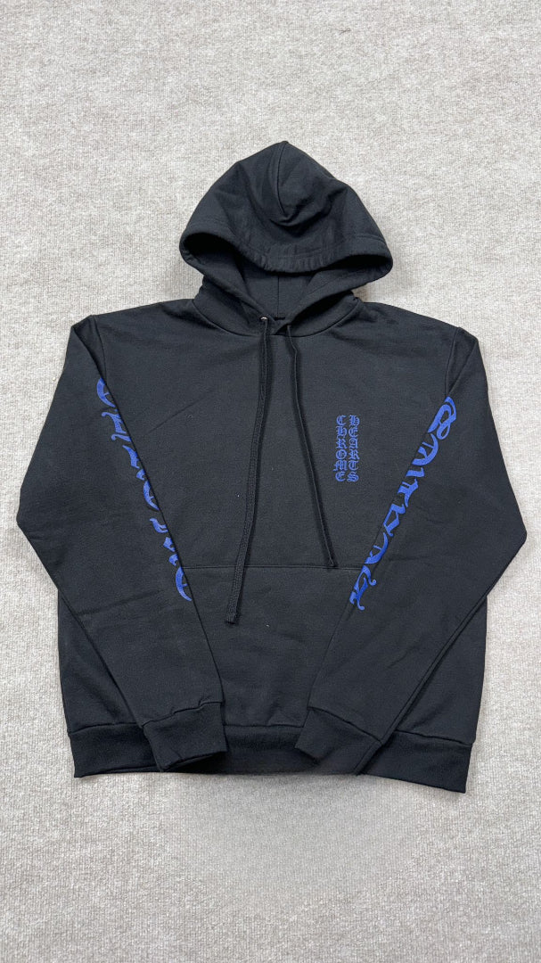 Chrome Hearts Black/Blue Vertical Logo Hoodie