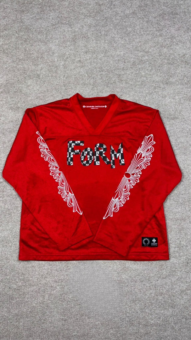 Chrome Hearts Floral Jersey Long-Sleeve Tee 'Red/White'