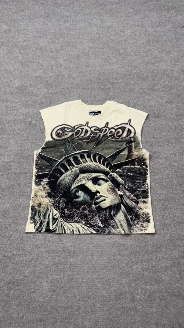 Godspeed sleeveless Bone Liberty tee