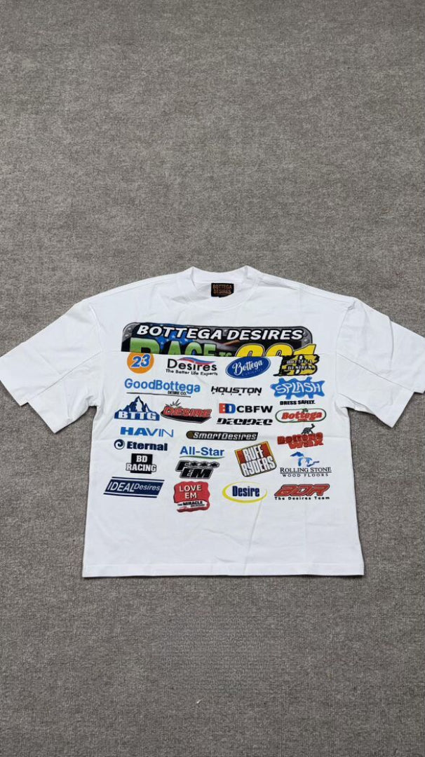 Bottega Desires 'Race' White Tee